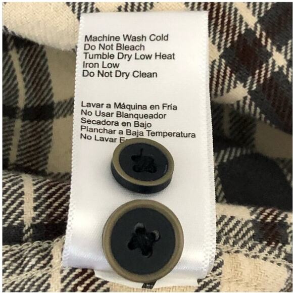 JACHS Heavyweight Tan Brown Plaid Flannel Shacket Men’s Medium - Picture 10 of 16